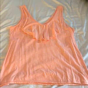 Lilly Pulitzer peach ruffle tank top - size L